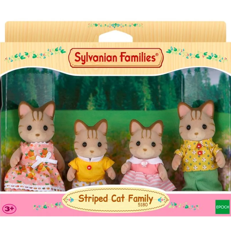 EPOCH Muñecas|Sylvanian Families Familia Gatos Rayas