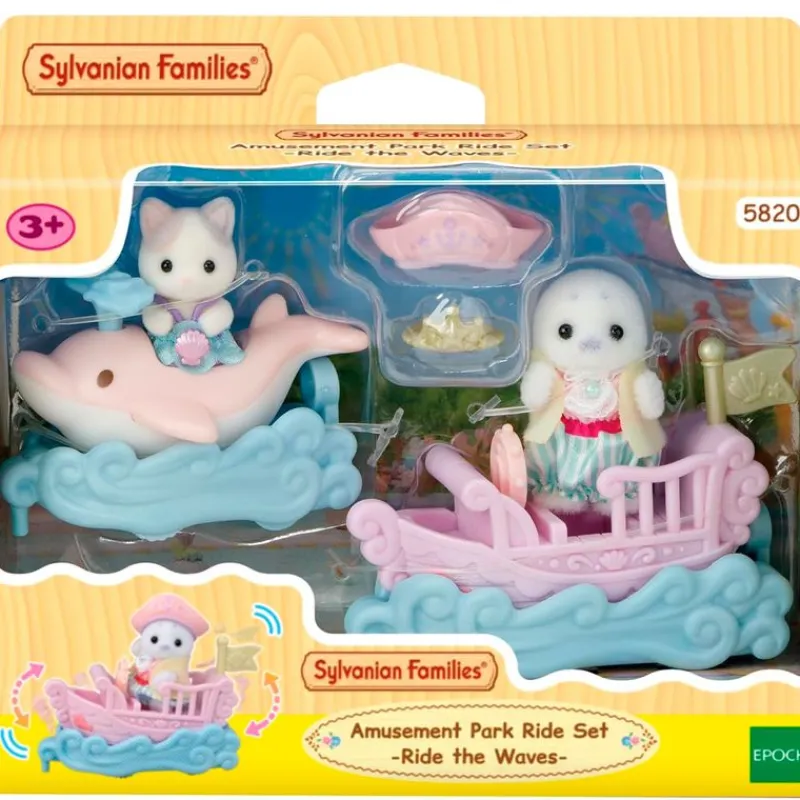 EPOCH Muñecas|Sylvanian Families Puffy Foca y Cara Latte Surcan las Olas