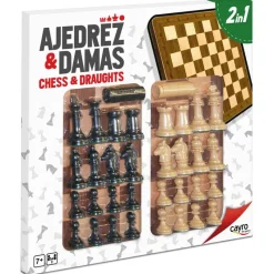 CAYRO Juegos De Mesa|Tablero Ajedrez y Damas Madera
