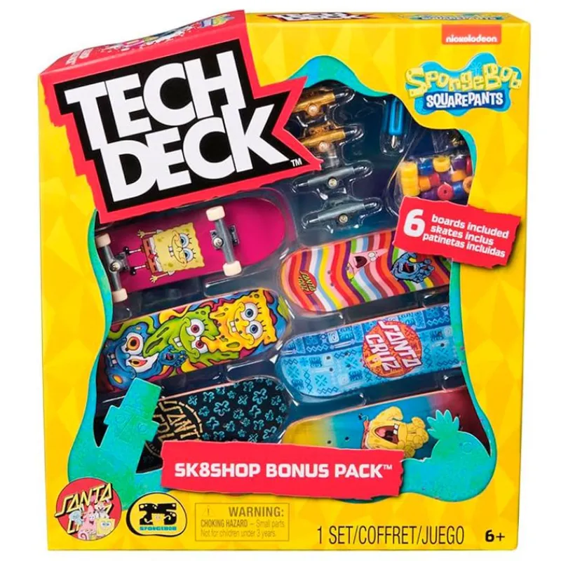 SPIN MASTER Figuras Y Figuras De Acción|Tech Deck Bob Esponja Pack 6 Monopatines