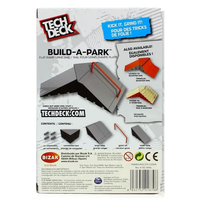 BIZAK Tech Deck Rampa Plateada- Vehículos, Trenes Y Parkings