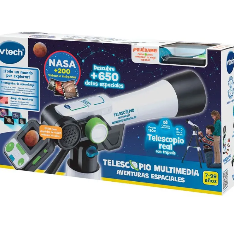 VTECH Juegos Y Juguetes Educativos|Escolar|Telescopio Multimedia Aventuras Espaciales