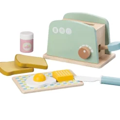 DRIM DISCOUNT Tostadora de Madera con Accesorios- Juegos De Madera|Juegos Y Juguetes De Imitación