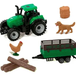 DRIM DISCOUNT Tractor de Granja con Accesorios- Vehículos, Trenes Y Parkings