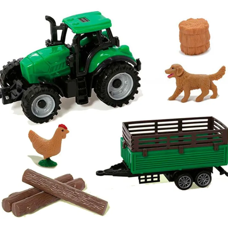 DRIM DISCOUNT Tractor de Granja con Accesorios- Vehículos, Trenes Y Parkings