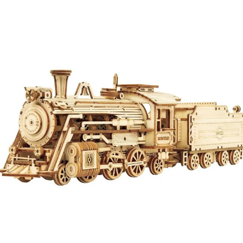 MADNESS TOYS Tren Express Vapor Maqueta de Madera- Puzzles Y Construcciones|Juegos De Madera