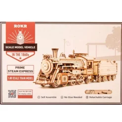MADNESS TOYS Tren Express Vapor Maqueta de Madera- Puzzles Y Construcciones|Juegos De Madera