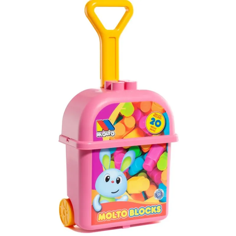 MOLTO Trolley con Bloques Rosa- Puzzles Y Construcciones