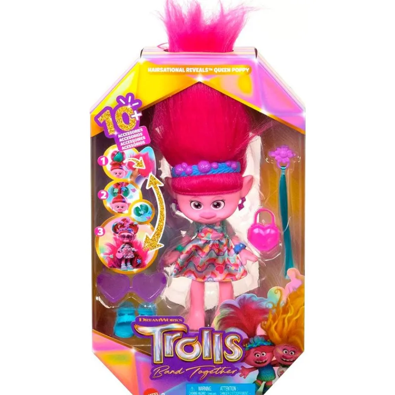MATTEL Trolls 3 Todos Juntos Muñeca Reina Poppy- Muñecas