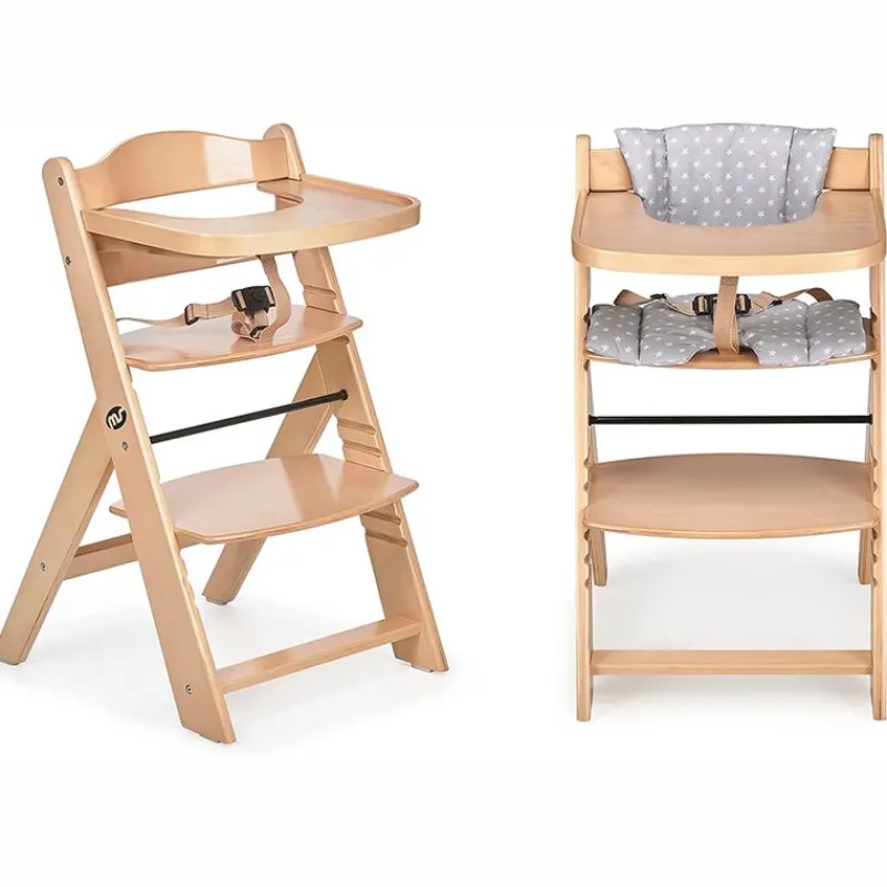 MS Tronas|Juegos De Madera|Trona Madera con cojín Full Gris