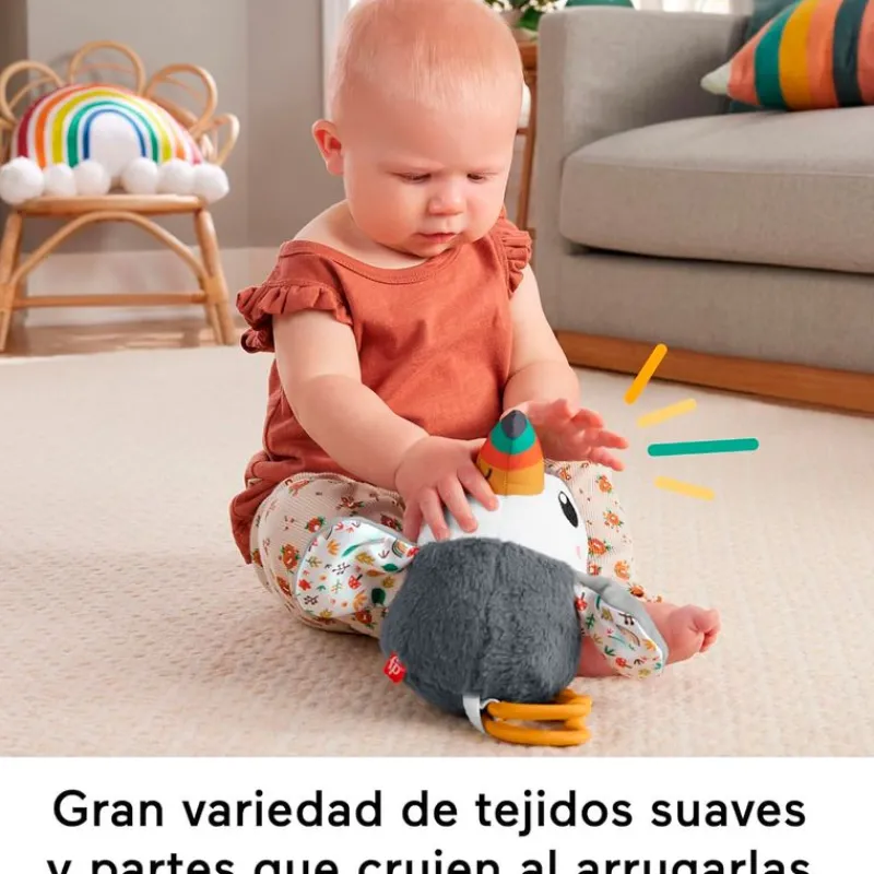 FISHER PRICE Sonajeros|Primera Infancia Y Preescolar|Tucán Aletea y Vuela Peluche para Colgar