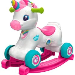 CLEMENTONI Unicornio Balancín Interactivo Rosa- Bicicletas, Correpasillos Y Triciclos