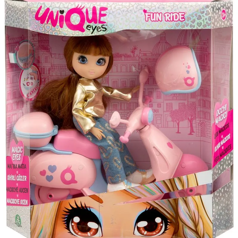 FAMOSA Muñecas|Unique Eyes y su Scooter Surtido