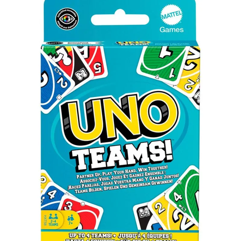 MATTEL UNO Teams Juego Cartas- Juegos De Mesa