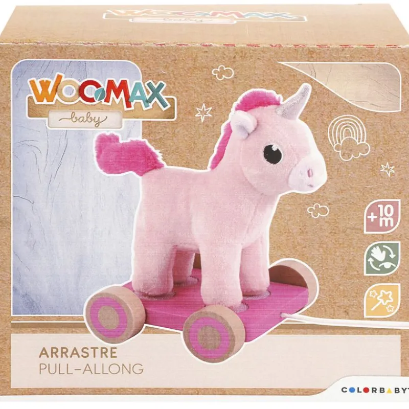 COLOR BABY Woomax Baby Unicornio de Arrastre- Primera Infancia Y Preescolar|Juegos De Madera